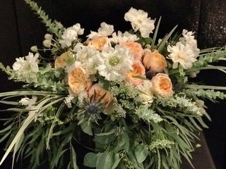 garden rose scabiosa bridal bouquet